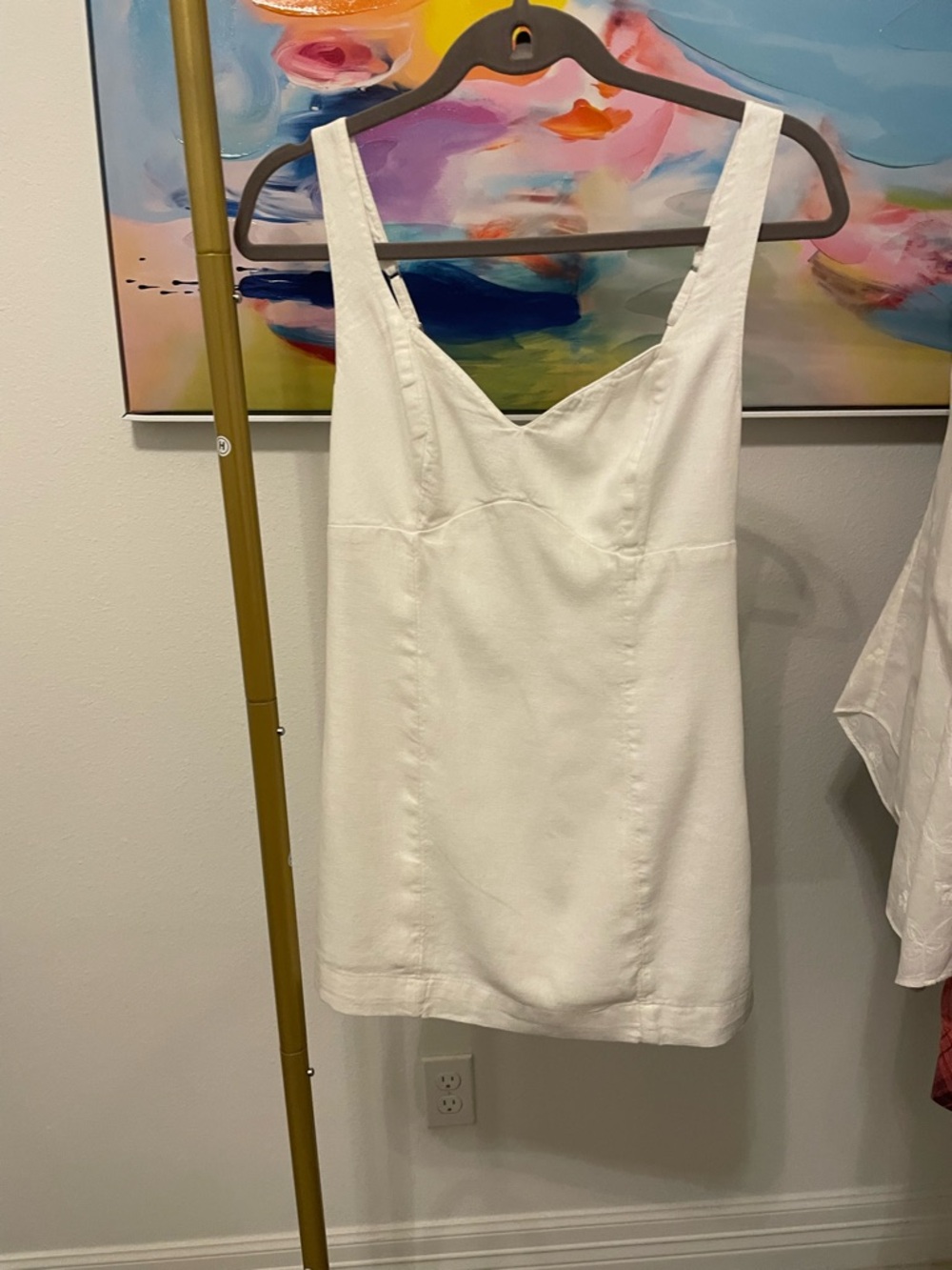 Abercrombie & Fitch White Sleeveless Dress XS summer vacation wedding bride - Picture 4 of 6